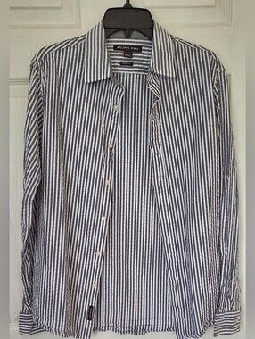 Michael Kors Classic Fit Striped Button Down Shirt – Men’s Medium